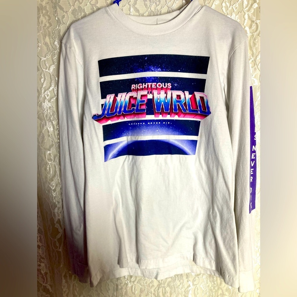 Juice Wrld Long Sleeve White Crewneck Top